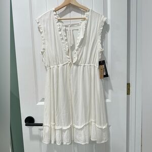 NWT Rokoko White Ruffled Mini Dress